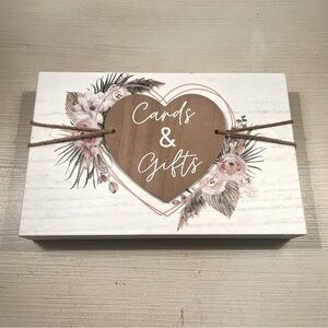 Pretty Floral Heart Cards & Gifts Sign for Wedding Gift Table